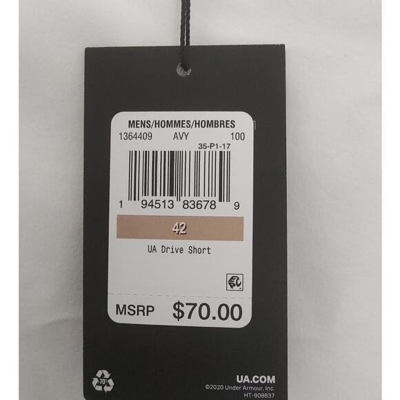 Under Armour, NWT, Mens Golf Shorts White, Size 42 Inseam 10" Pockets Retail $70 - Picture 8 of 14